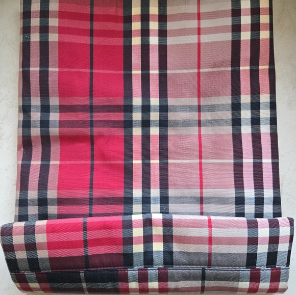 BURBERRY RED NOVA CHECK NYLON TOTE SHOPPER BAG - Picture 2 of 5